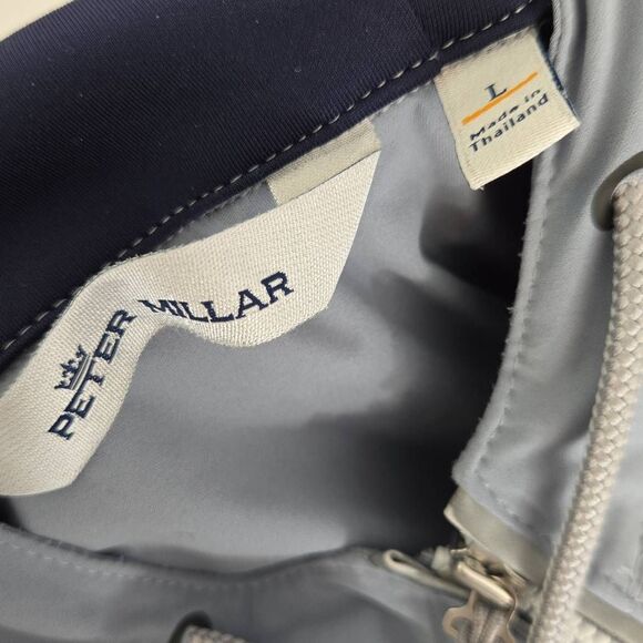 Peter Millar Hyperlight Weld Hybrid Zip Hoodie Stretch Golf Men’s Large Blue Whi - Picture 11 of 12